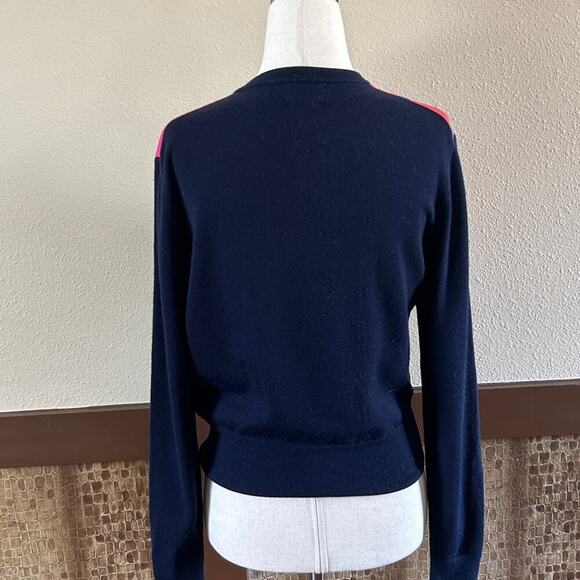 Polo Ralph Lauren Equestrian Themed Buttoned Wool & Silk Cardigan in Navy Small - Picture 5 of 16